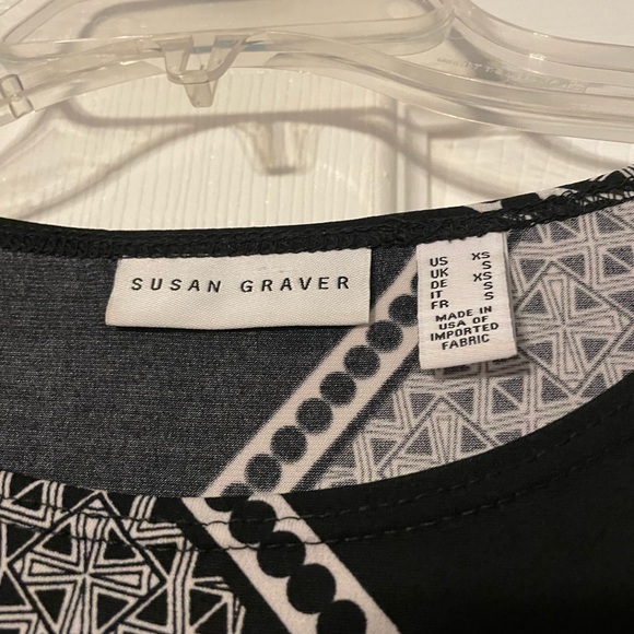 Susan Graver Geometric Print Asymmetric Blouse - Picture 14 of 14